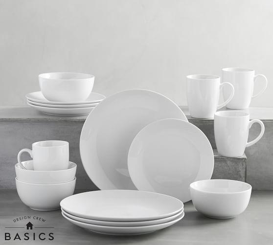 Design Crew Basics Coupe Dinnerware, 16-Piece Place Setting