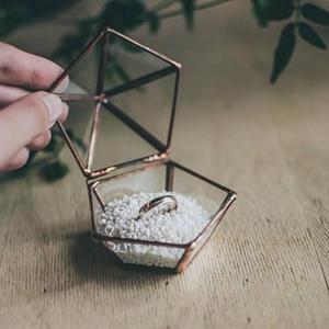 MINI Engagement Ring Box Glass Valentine's gift Wedding gift Wedding ring Gift for Her Copper Silver Black for gold ring Be my wife