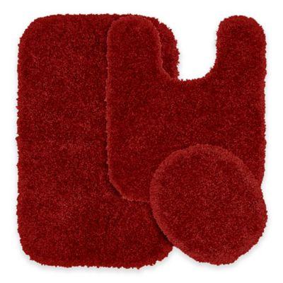 Serendipity 3-Piece Nylon Bath Rug Set in Chili Pepper Red