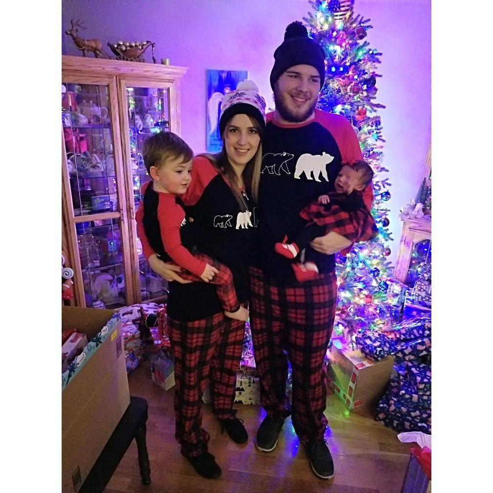 Family picture of the 4 of us at Christmas time.