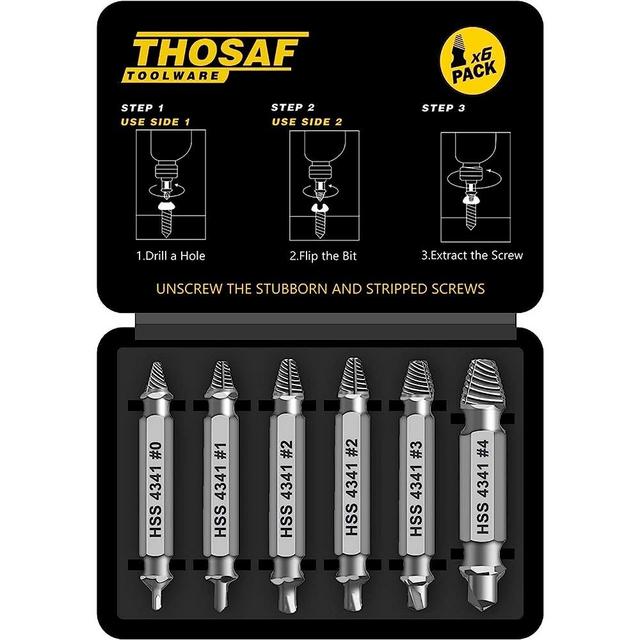 Gifts for Men,Damaged Screw Extractor Set - Remover for Stripped Head Screws Nuts & Bolts Drill Bit Tools for Easy Removal of Rusty & Broken Hardware High Speed Steel Superb Gift