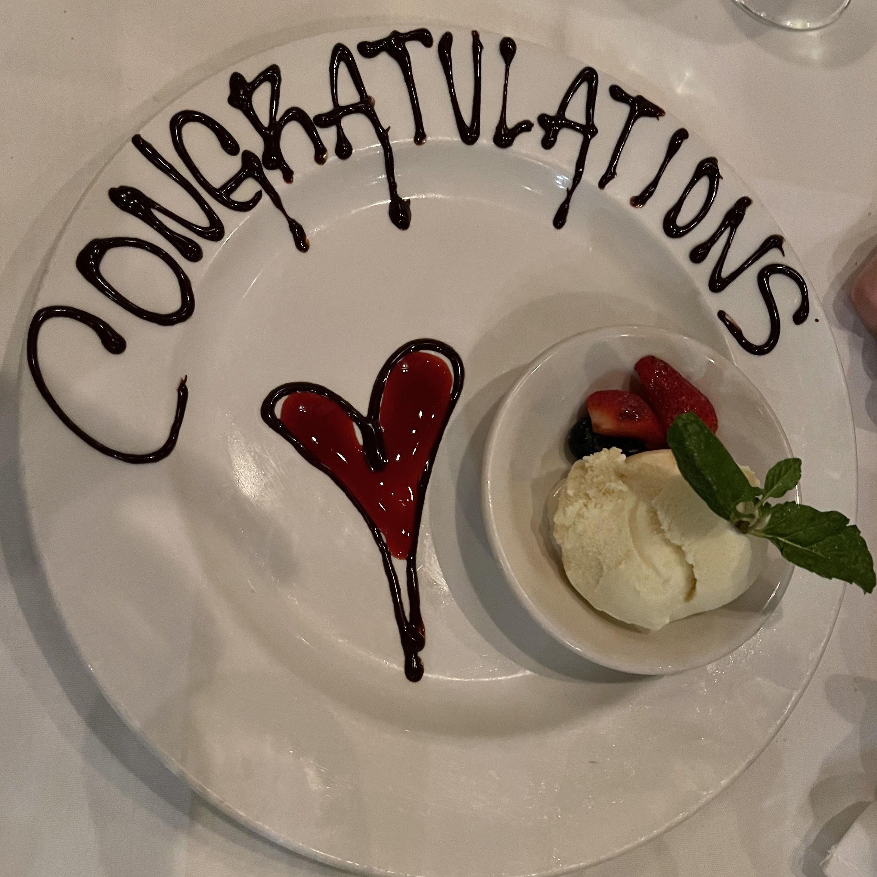 Our first anniversary dinner!