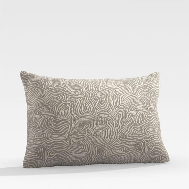 Squiggle 20"x13" Grey Outdoor Pillow
