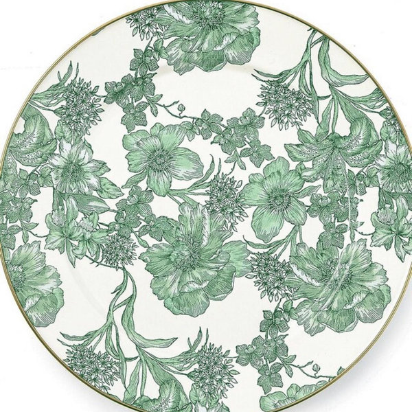 Emerald MacKenzie-Childs English Garden Enamel Charger Plates
