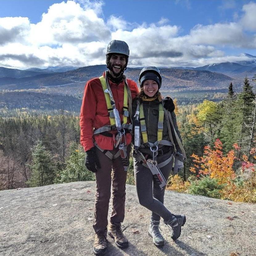 Zip-lining in the Adirondack Mountains. New York. October 2019.