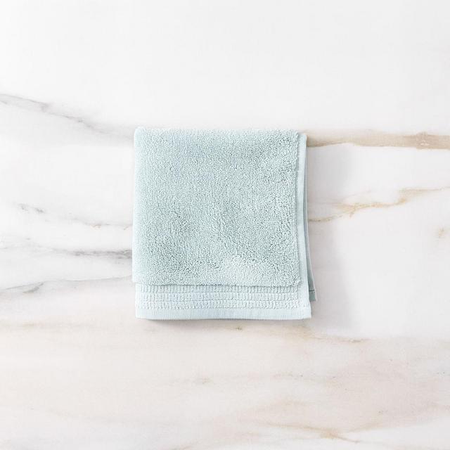 Organic Premium Towel, Washcloth, Sea Salt Blue