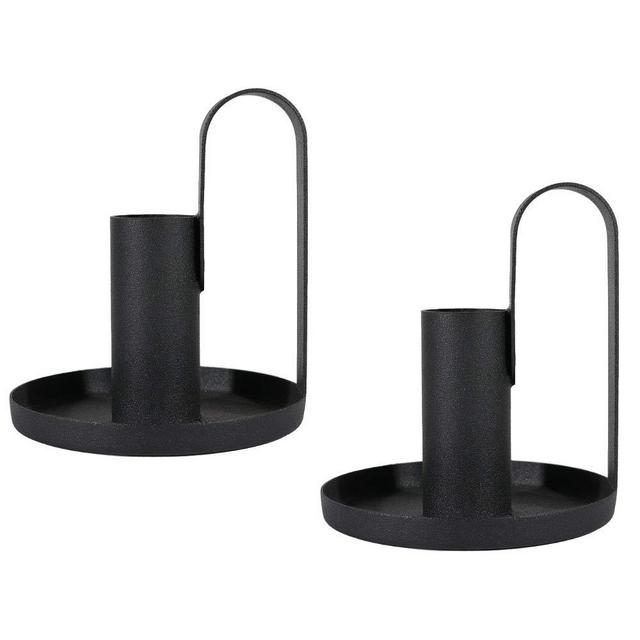 Retro Wrought Iron Candle Holders, Simple Black Candlestick Holders for Taper Candles, Taper Candle Holders for Wedding, Dinning, Party Decorations