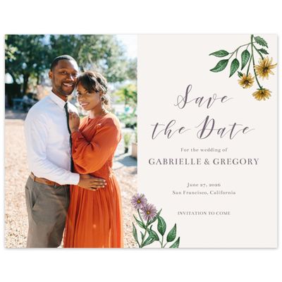 Light Oatmeal, Beige Wedding Digital Save the Date - Mirasol Photo
