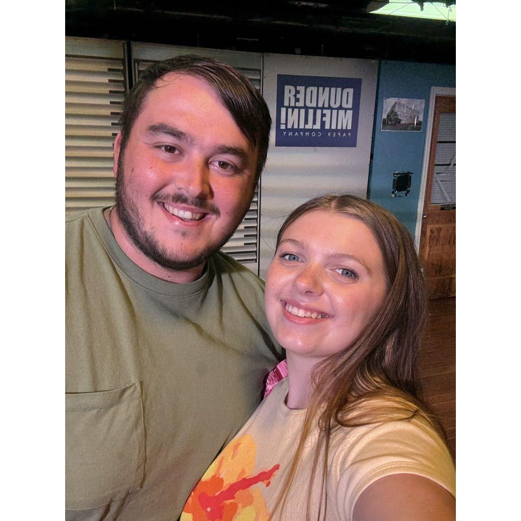 For Nick's birthday, Emily took him to New York City for the weekend to see 2 shows! This is them at The Office Parody Musical. The Office is their favorite show to watch together