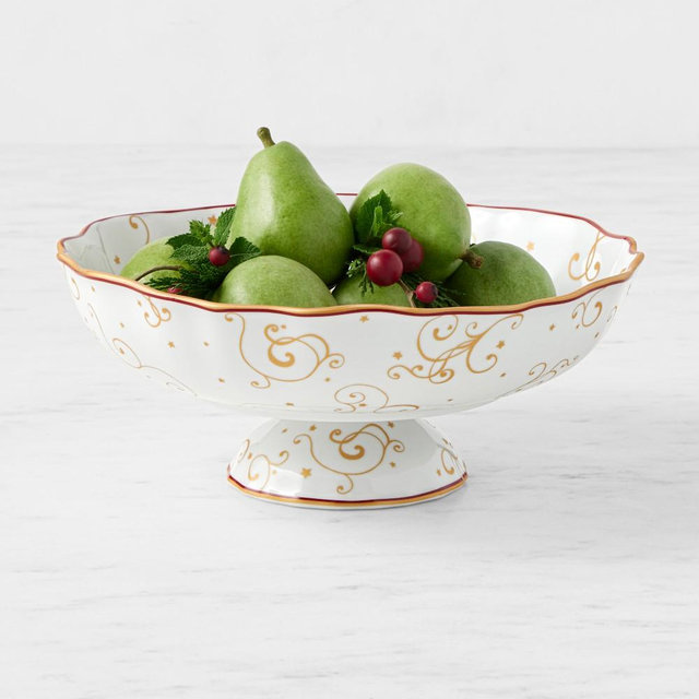 'Twas the Night Before Christmas Porcelain Pedestal Fruit Bowl