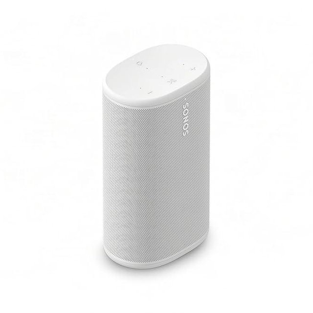 Sonos Play - Portable Bluetooth Speaker with WiFi, Alexa, 24-Hour Battery Life, Charging Base - White