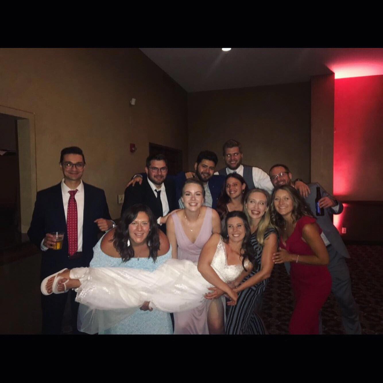 The whole gang back together at Megan and Johns wedding 2019