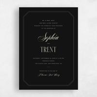 Black Wedding Invitation - Naida Portrait