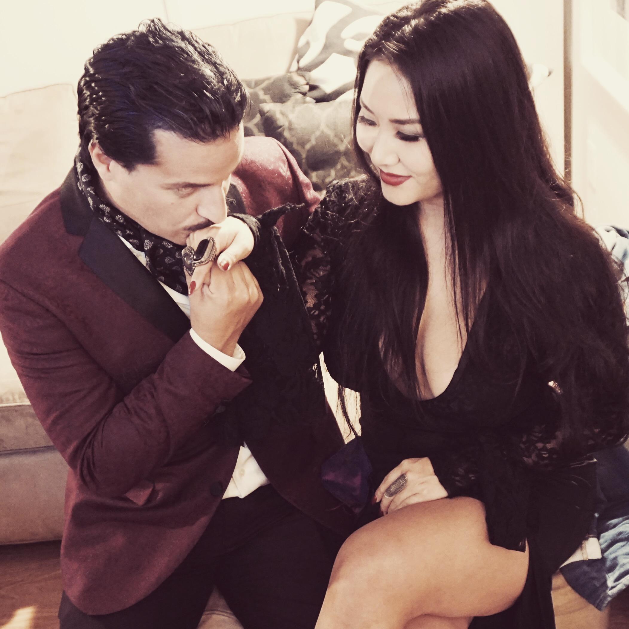 Our 3rd Halloween. Gomez and Morticia Addams.