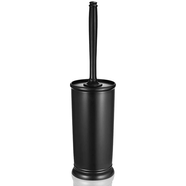 Toilet Bowl Brush Holder Set: Bathroom Deep Cleaning Toilet Scrubber Rim Cleaner with Caddy for Restroom Rv - Hidden Modern Elegant Toilet Clean Decorative Accessories - Black
