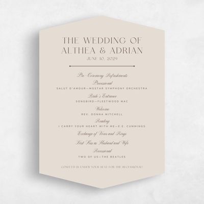 Beige Diamond Wedding Program - Conrad