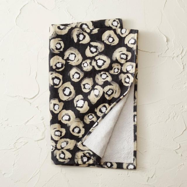 Leopard Print Flat Woven Hand Towel Black - Opalhouse™ designed with Jungalow™