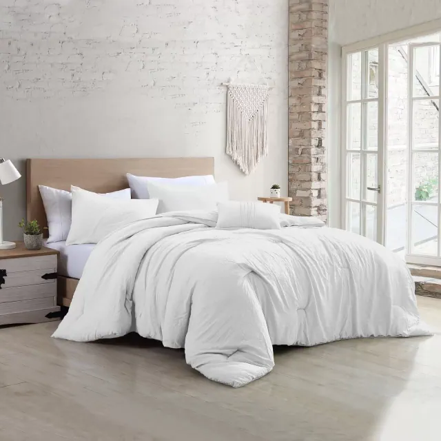 Modern Threads 4-Piece Garment-Washed Comforter Set Beck White King