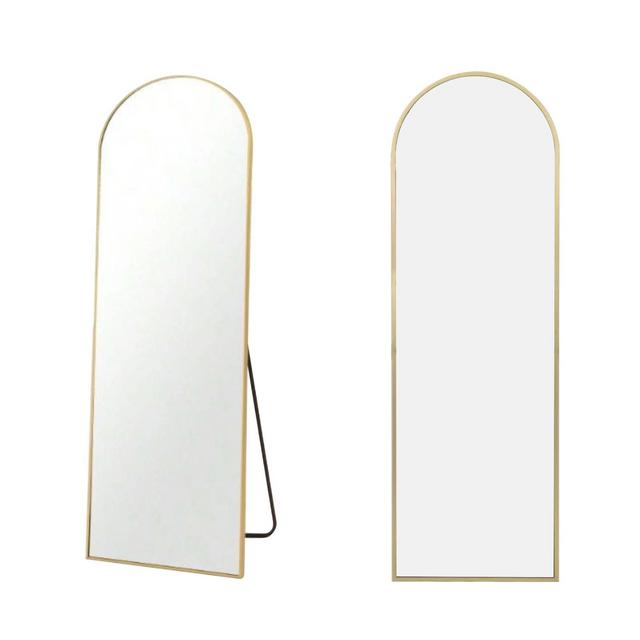 HOMLUX 21"x64" Arched Full Length Mirror with Gold Aluminum Frame, Free Standing, Leaning, Wall Mounted