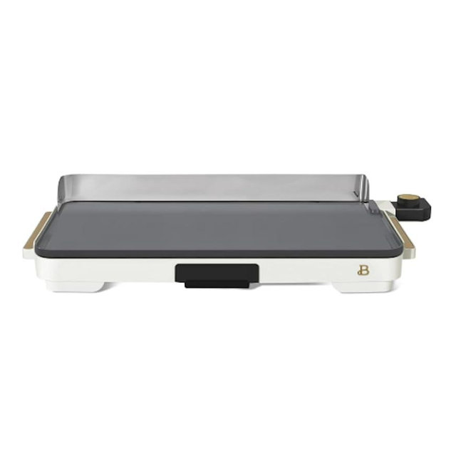 Stunning XL Electric Griddle 12" x 22," Non-stick by Drew Barrymore (White)