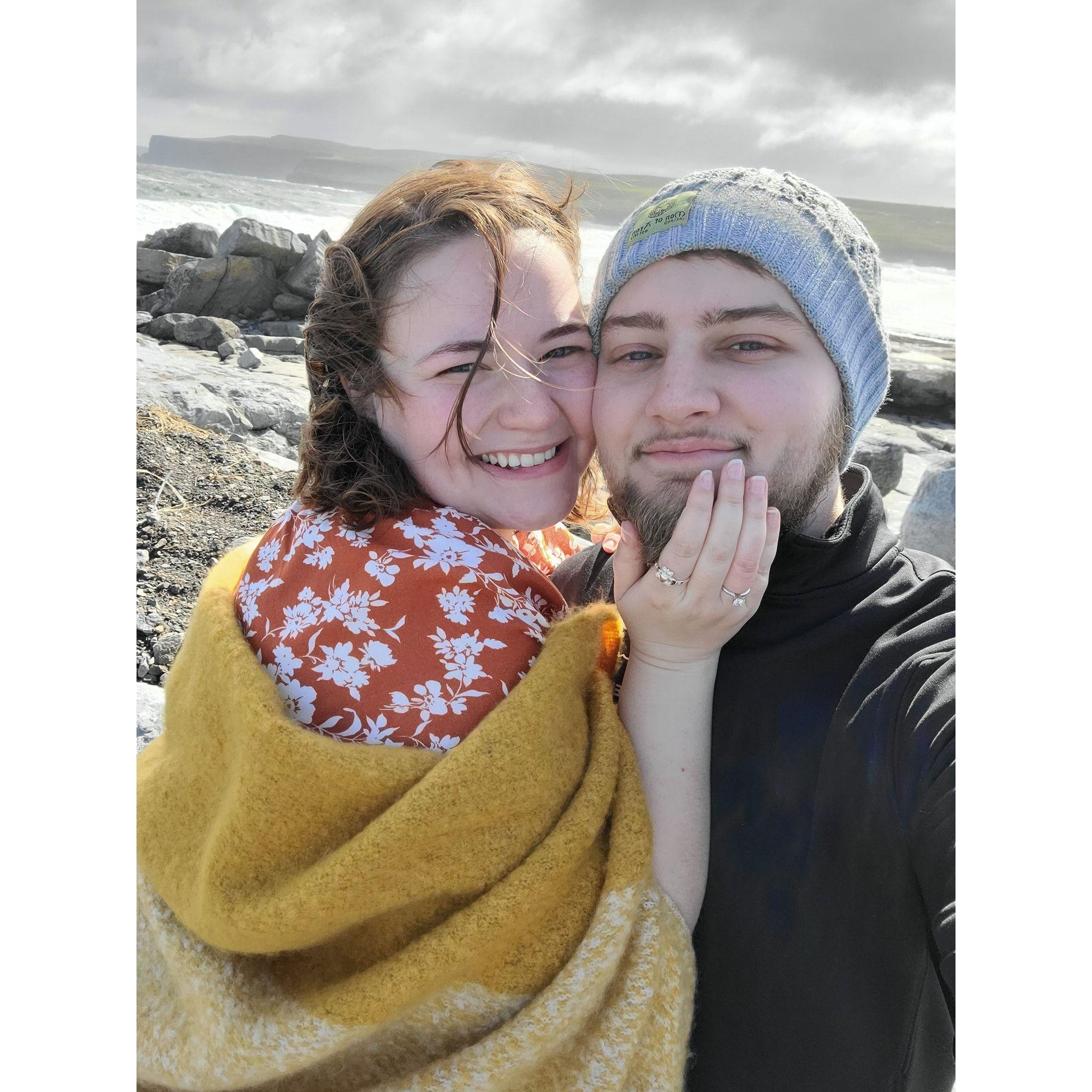 When we got engaged in Ireland!