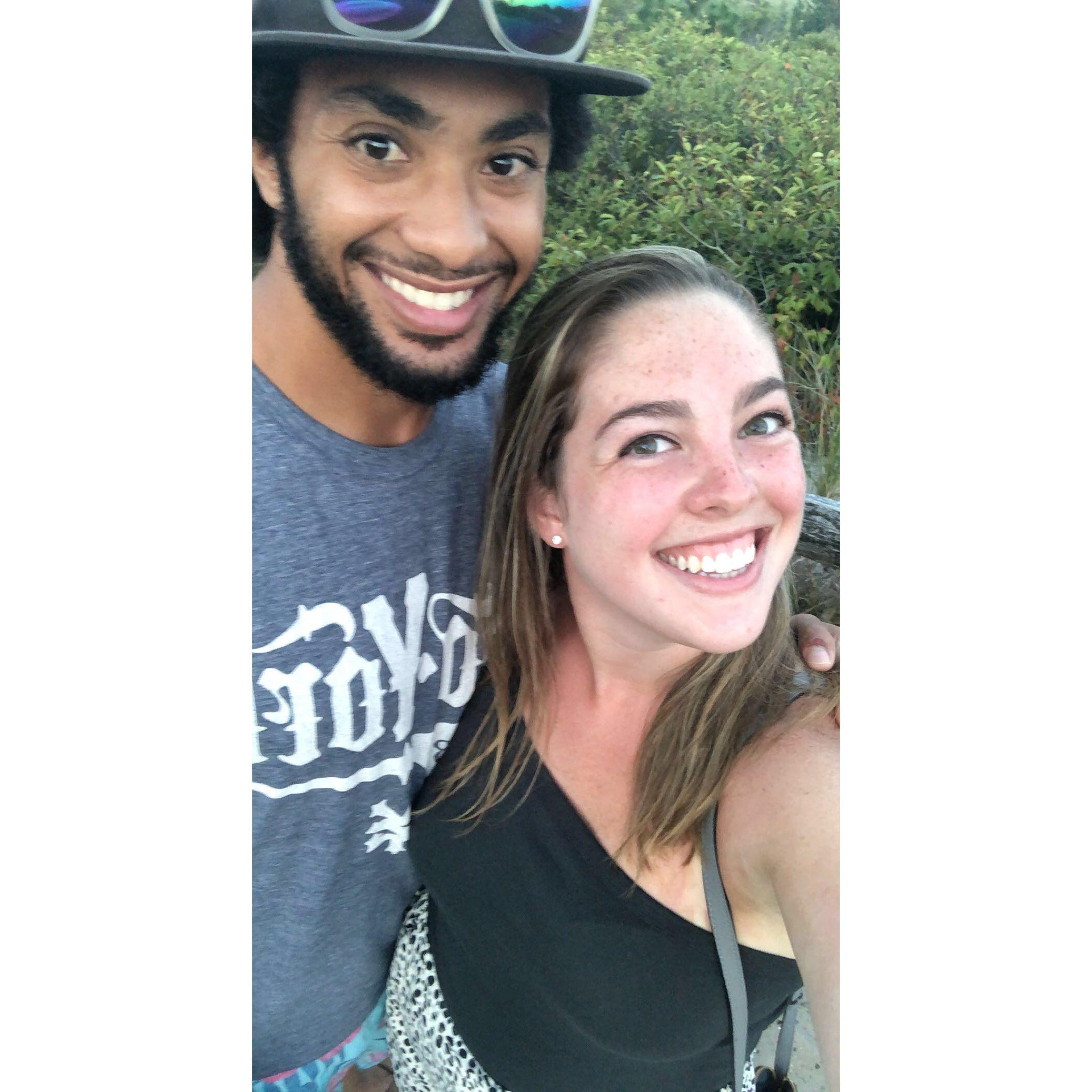 August 25, 2020: Our first picture we ever took together at the LBI lighthouse