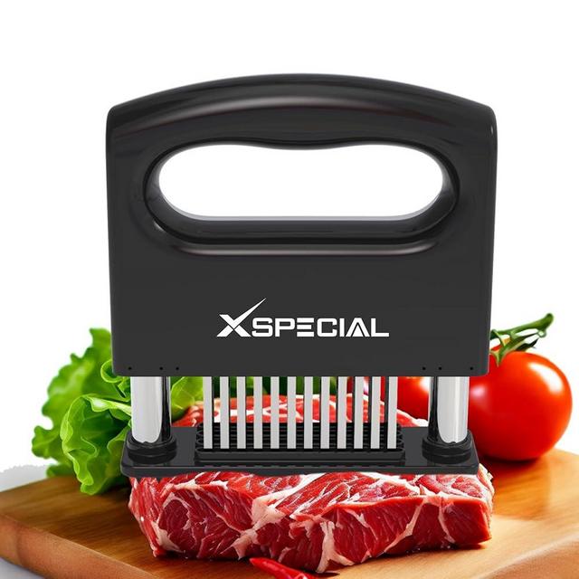 XSpecial Mini-Deluxe Meat Tenderizer Tool 48 Blade Stainless Steel, Kitchen Cooking Gadgets Tools with Ultra Sharp Needle That Makes Steak & Chicken Tender - No More Hammer, Meat Pounder Or Mallet