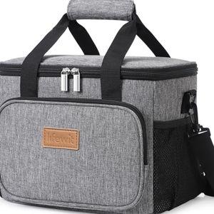 Lifewit Medium Lunch Bag, Insulated Lunch Box, Soft Cooler Cooling Tote for Adult Men Women, Gray 12-Can (9L)