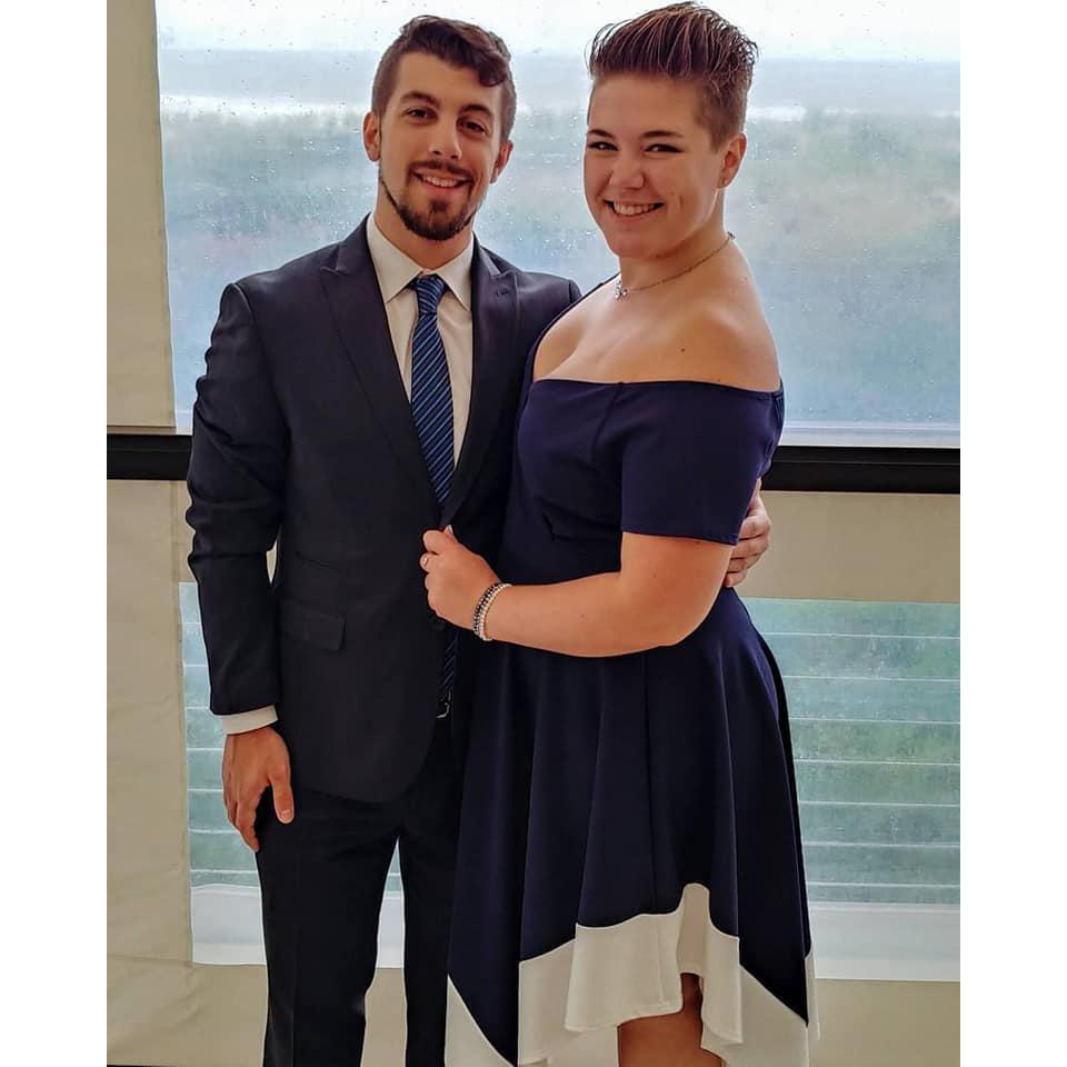 Looking sharp for Grier and Brooke's wedding in September 2019