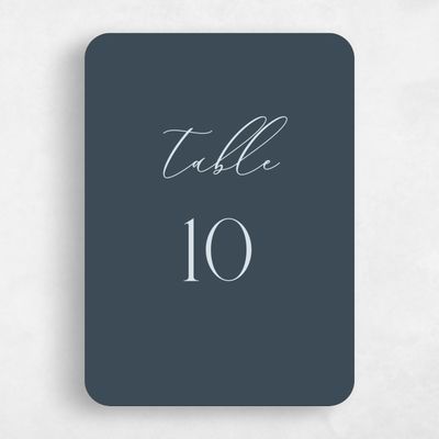 Blue Rounded Wedding Table Number - Denholm