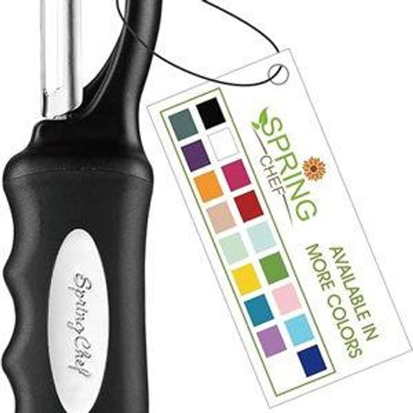 Spring Chef Premium Swivel Vegetable Peeler, Soft Grip Handle and Ultra Sharp Stainless Steel Blades - Perfect Kitchen Peeler For Veggie, Fruit, Potato, Carrot, Apple - Black