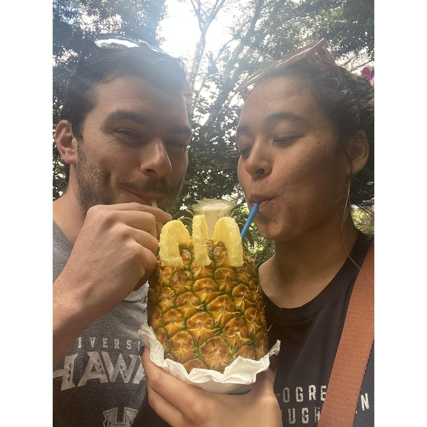 Pineapples and flowers