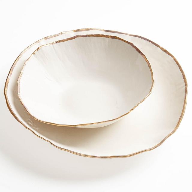 Jan BurtzPorcelain Serving BowlsGold Luster