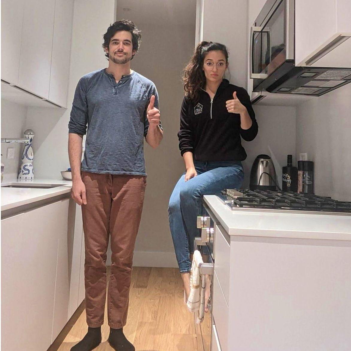 December 2020: Our first apartment together in Brighton, MA