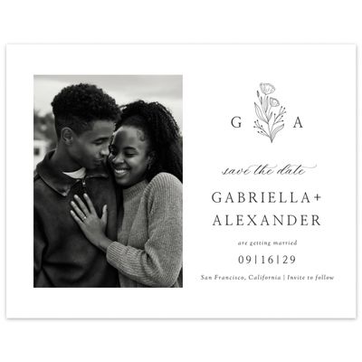 White Wedding Digital Save the Date - Vanora Photo