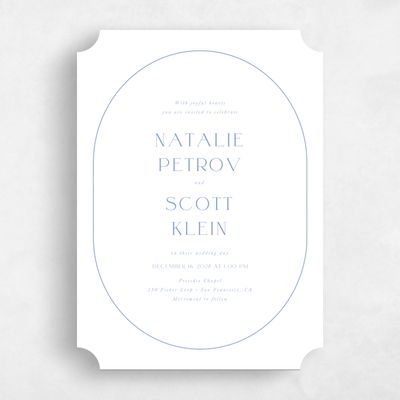 Blue Ticket Wedding Invitation - Barga Portrait