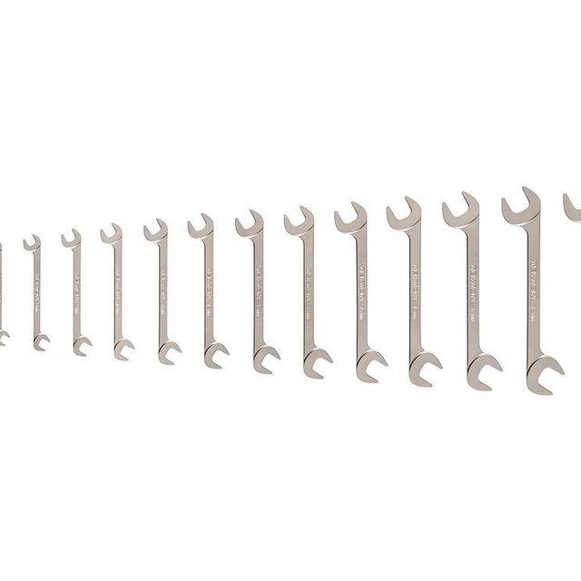 TEKTON Angle Head Open End Wrench Set, 14-Piece (6-19 mm) | WAE92001 | Made in USA