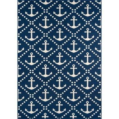 Anchor Trellis Rug - Navy - (1'8"x3'7")