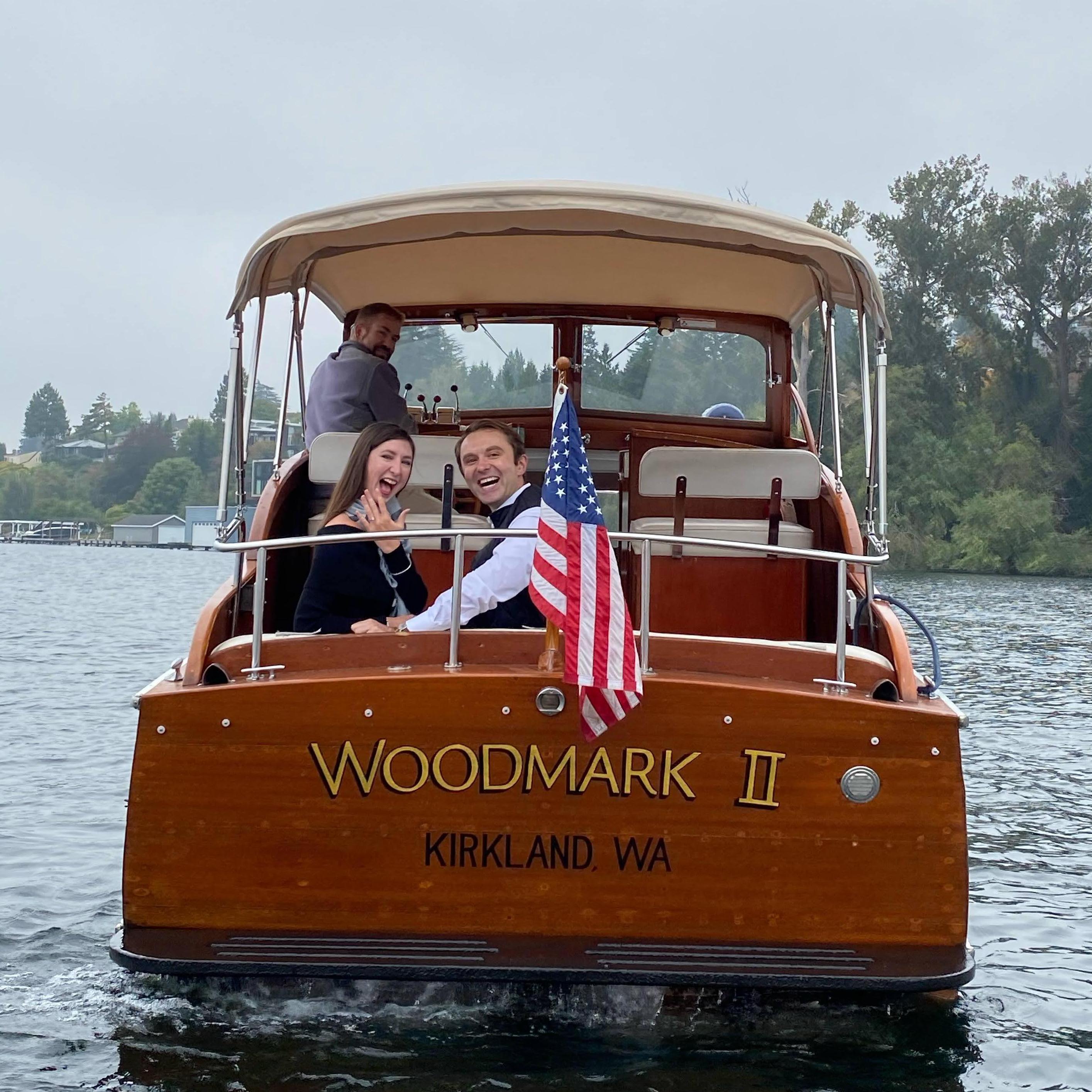 On a typical sunny forecast turned drizzly afternoon Saturday, Hayden proposed to Shannon on a spontaneous cruise aboard the Woodmark II!