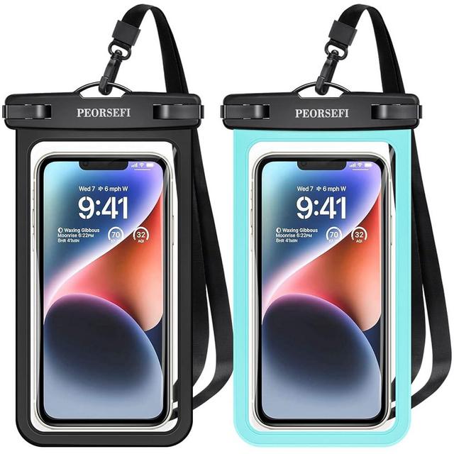 Universal Waterproof Phone Pouch - Waterproof Case for iPhone 14 13 12 11 Pro Max XS Plus Samsung Galaxy Cellphone Up to 7.0"， IPX8 Waterproof Cellphone Dry Bag Beach Vacation Essentials-2 Pack