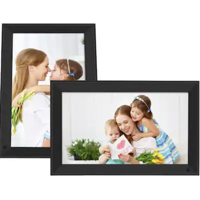 Aluratek - 15" Touchscreen LCD Wi-Fi Digital Photo Frame - Black