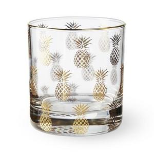 Gold Pineapple Double Old-Fashioned Glass
