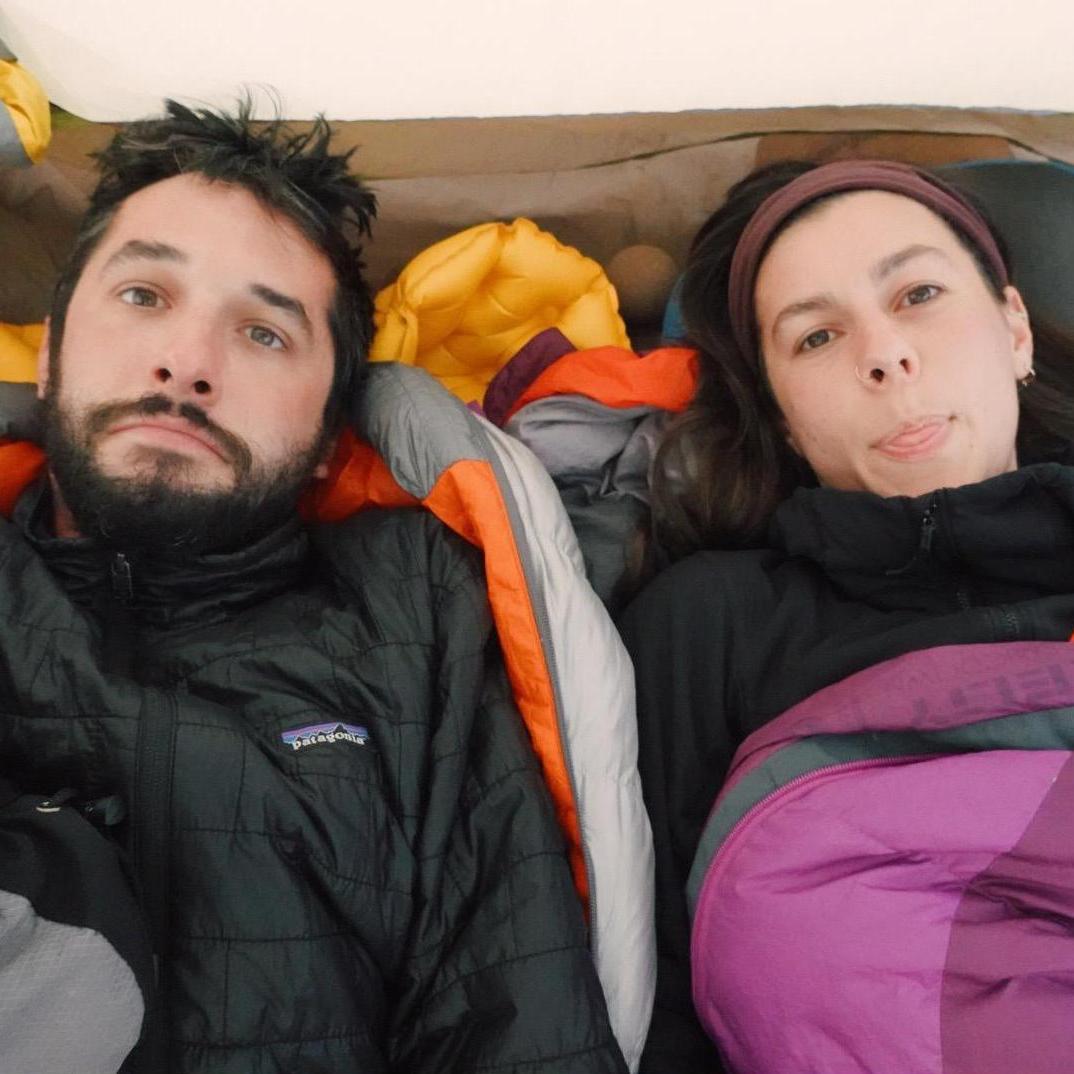 Hunkered down in a tent, waiting out a storm