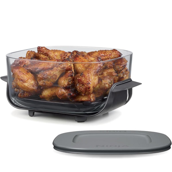 Ninja 4-QT CleanCrisp™ Glassware Container with Storage lid, Compatible with Ninja Crispi Portable Cooking System, Microwave, Freezer & Dishwasher Safe, PFAS & PTFE Free Glass, XSKSFN4QT