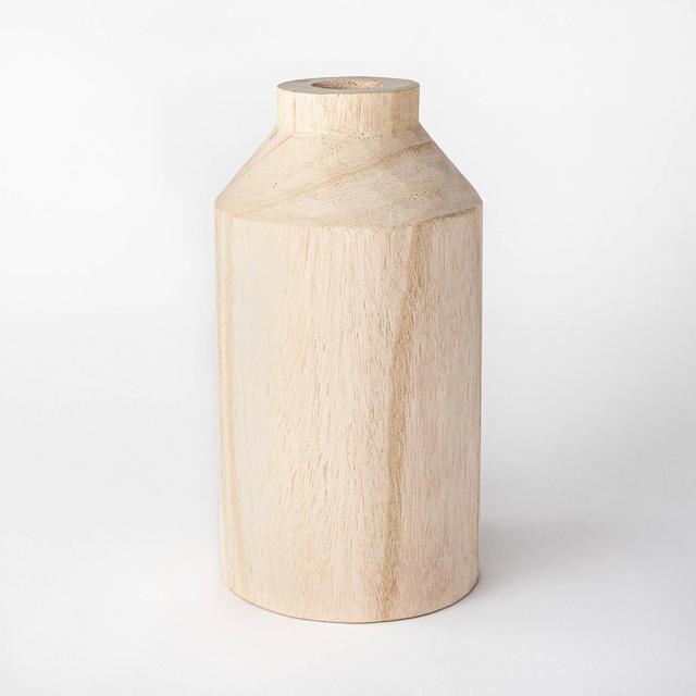 12" Decorative Wooden Vase Natural - Threshold™ designed with Studio McGee