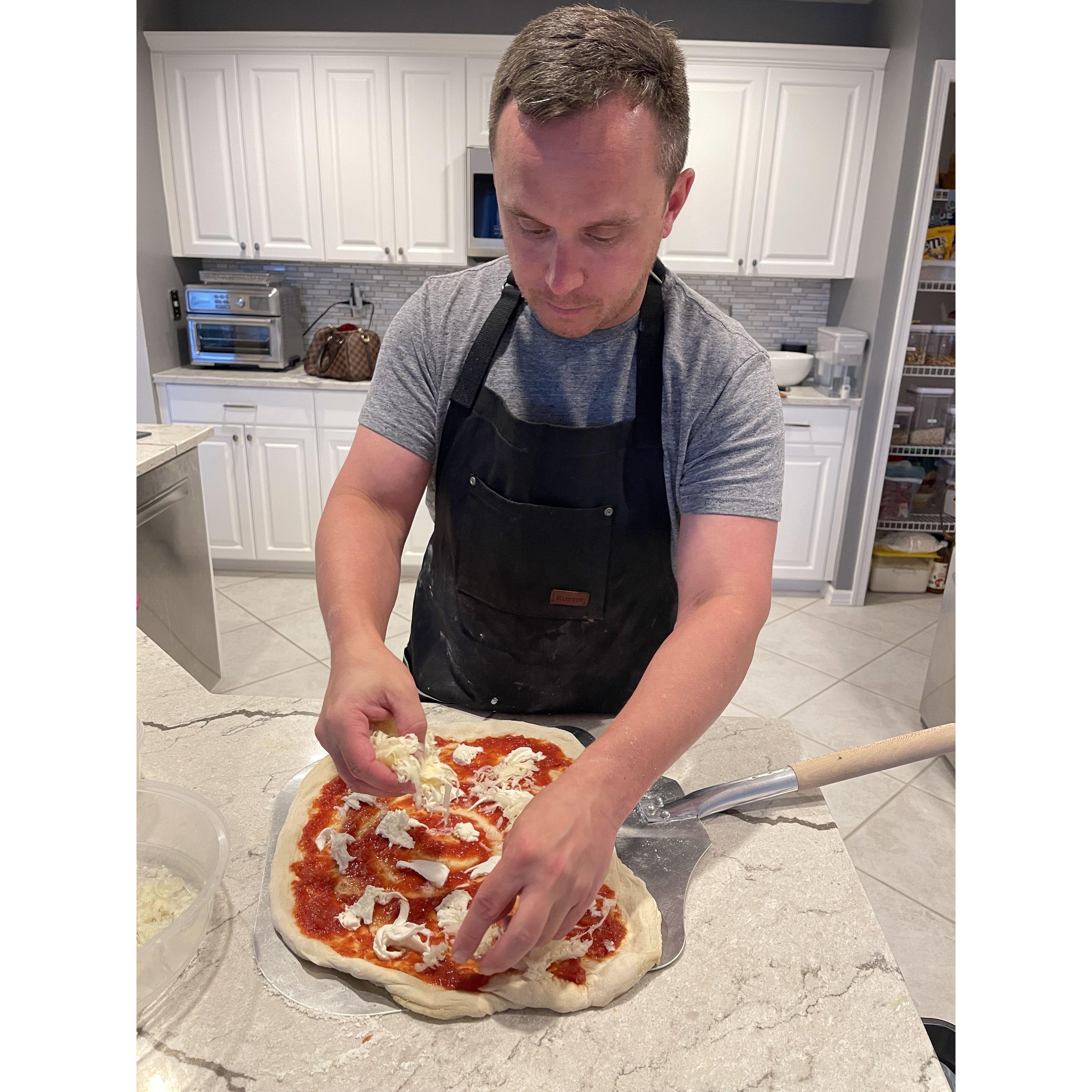 Nick making pizza for the Carrenders - Naples, FL
