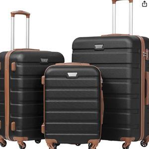Coolife Luggage 3 Piece Set Suitcase Spinner Hardshell Lightweight TSA Lock