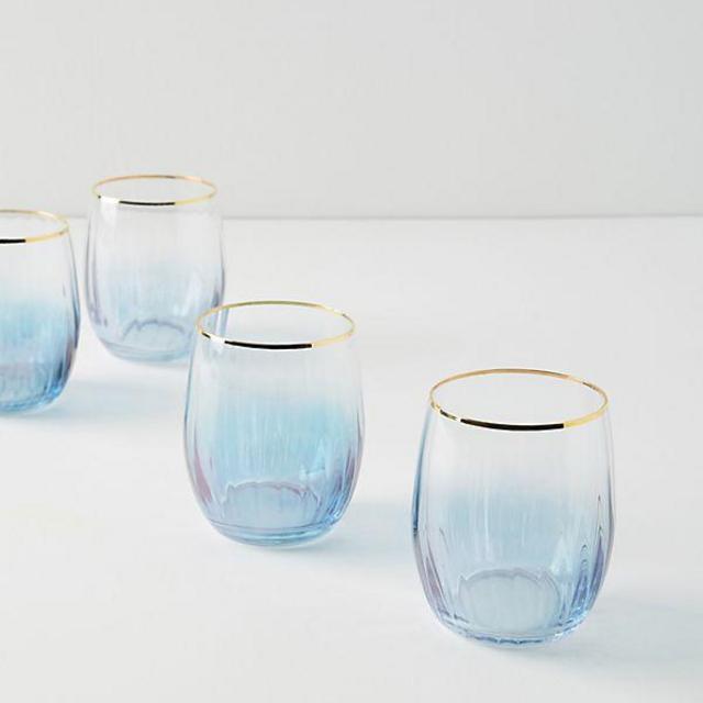 Waterfall Stemless Wine Glasses, Set of 4