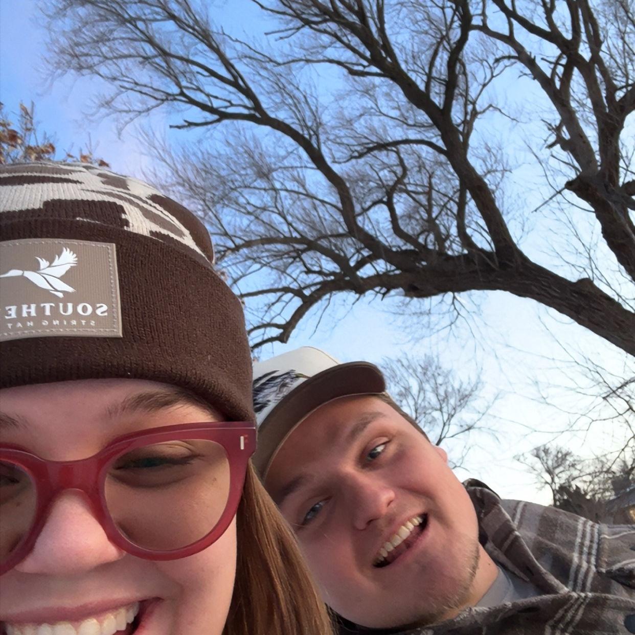 Us sitting by the frozen lake wishing for spring