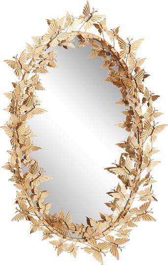 Goldtone Metal Glam Butterfly Wall Mirror